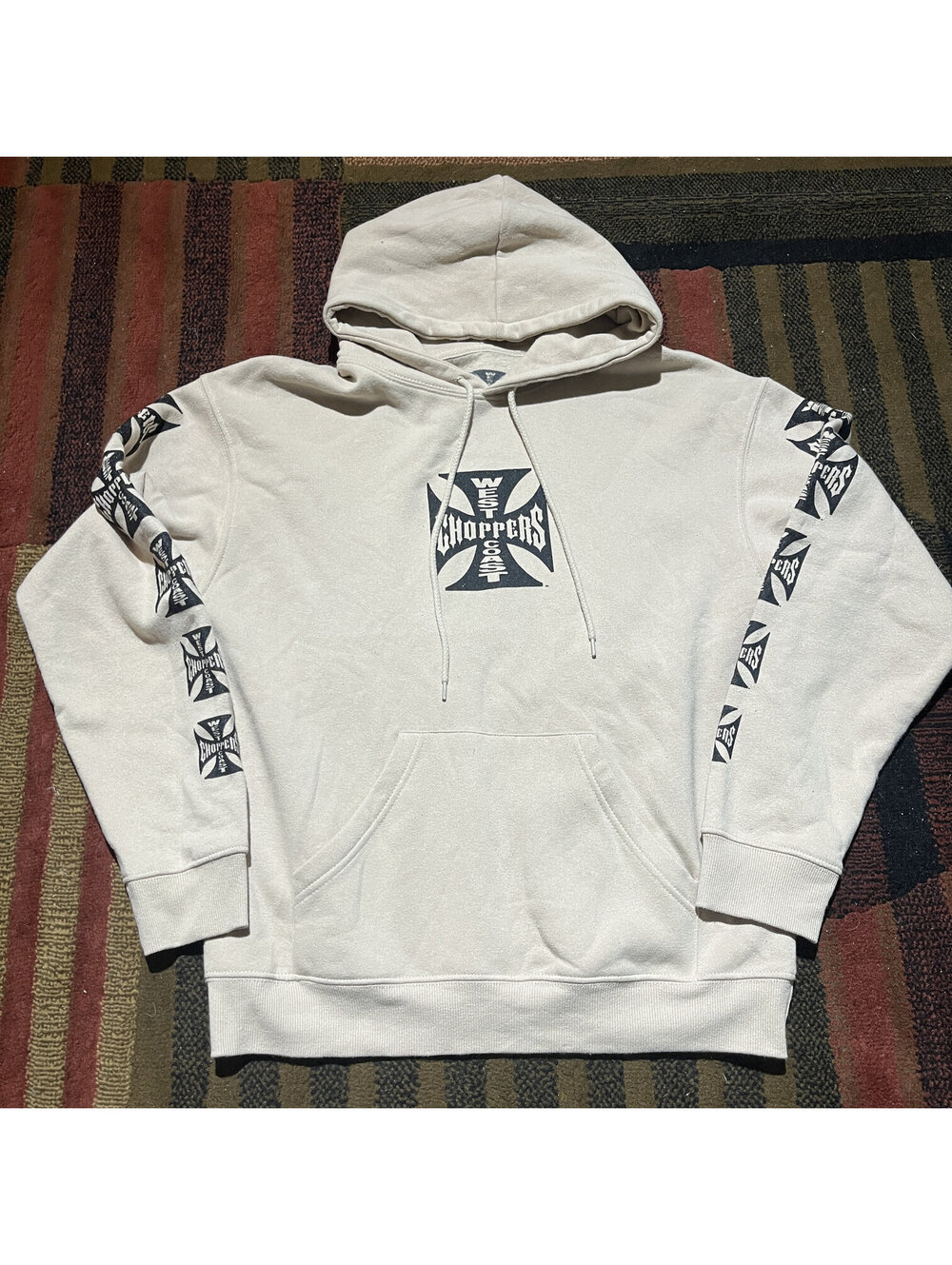 West Coast Choppers Cream Gray Logo Hoodie M